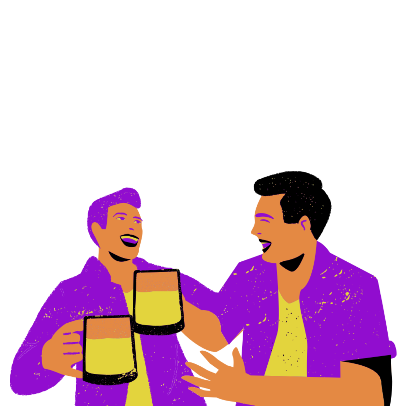 Two friends laughing together, celebrating a money transfer sent through Airpero
